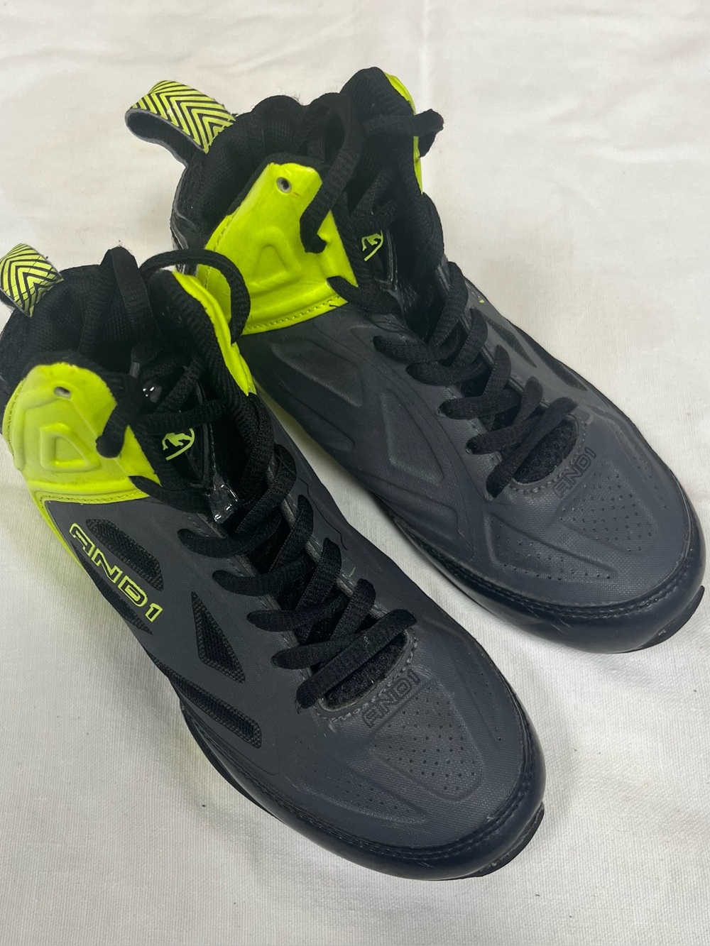 AND1 Black with Neon Yellow Accent Basketball Shoes